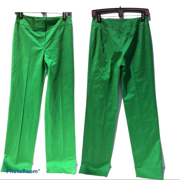 ESCADA kelly Green flat front Pants 34 s / M - Picture 1 of 5